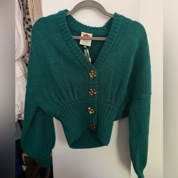 Farm Rio Emerald Bubble Knit Cardigan NWT - Picture 5 of 10